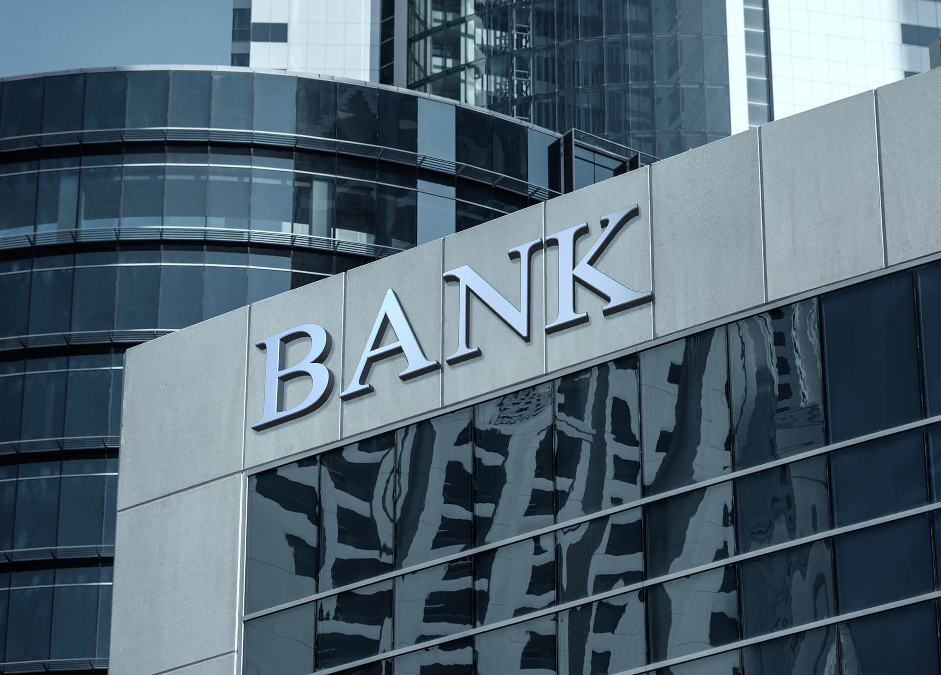 Devanture d'une banque américaine