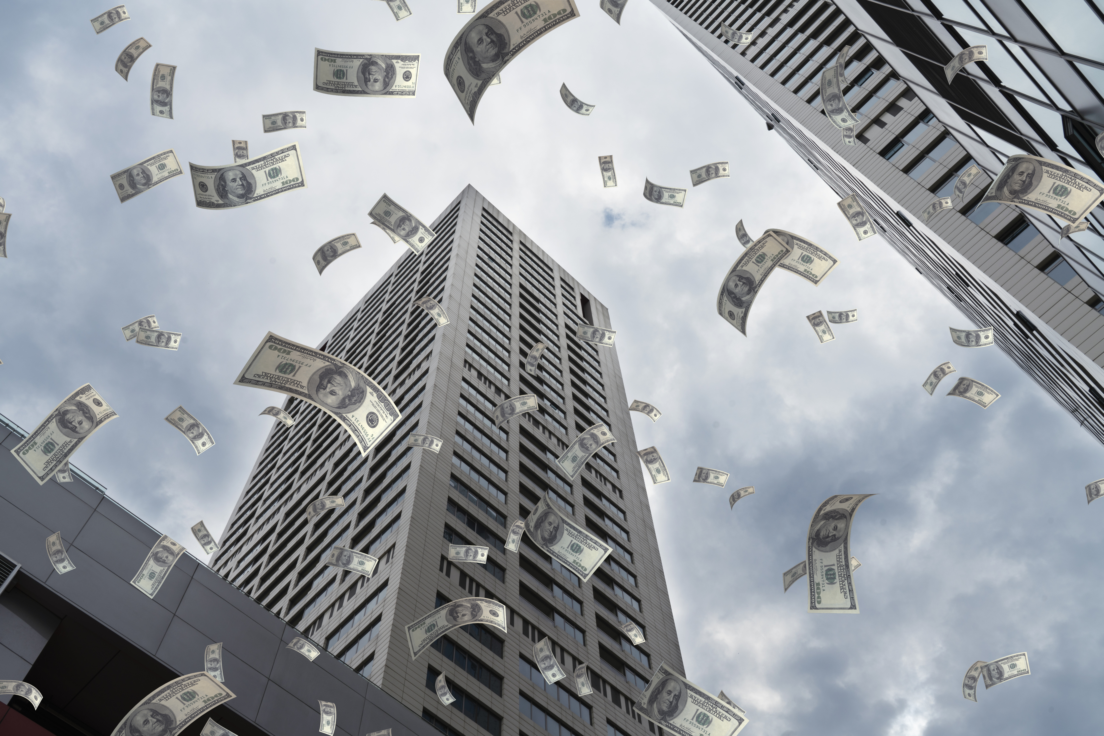 Pluie de billets de dollars sur la banque
