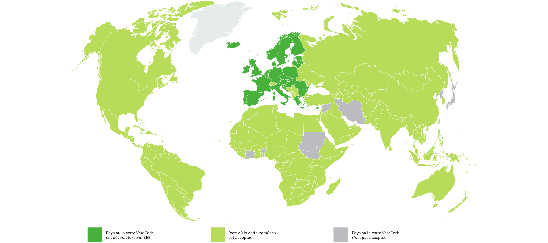 Carte du monde VeraCash