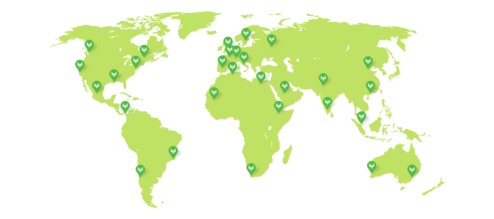 Carte du monde VeraCash