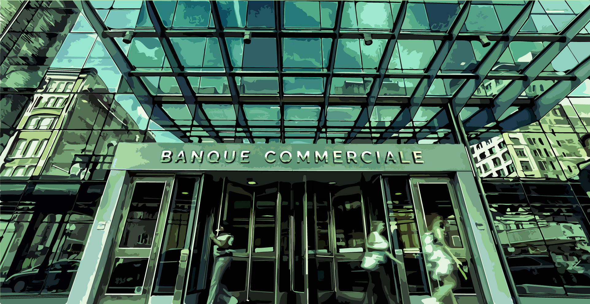 Entrée d'une banque commerciale
